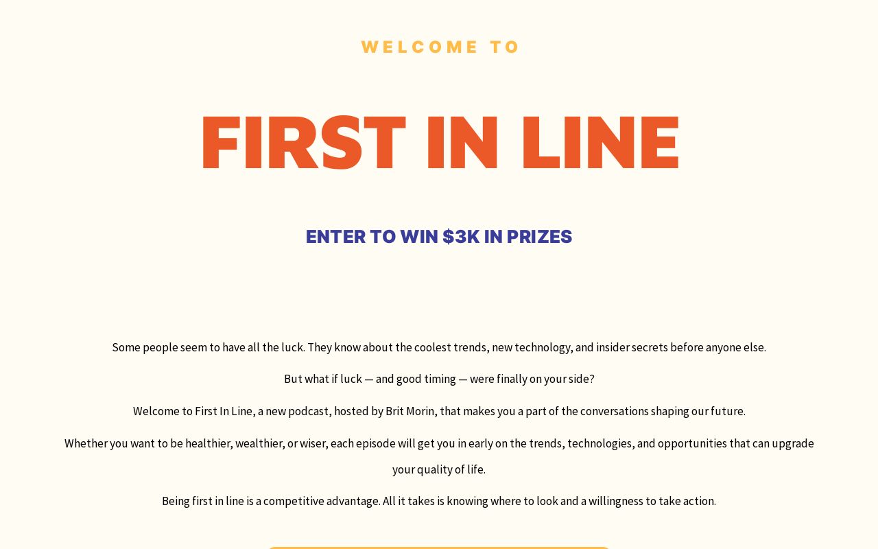 First In Line Giveaway